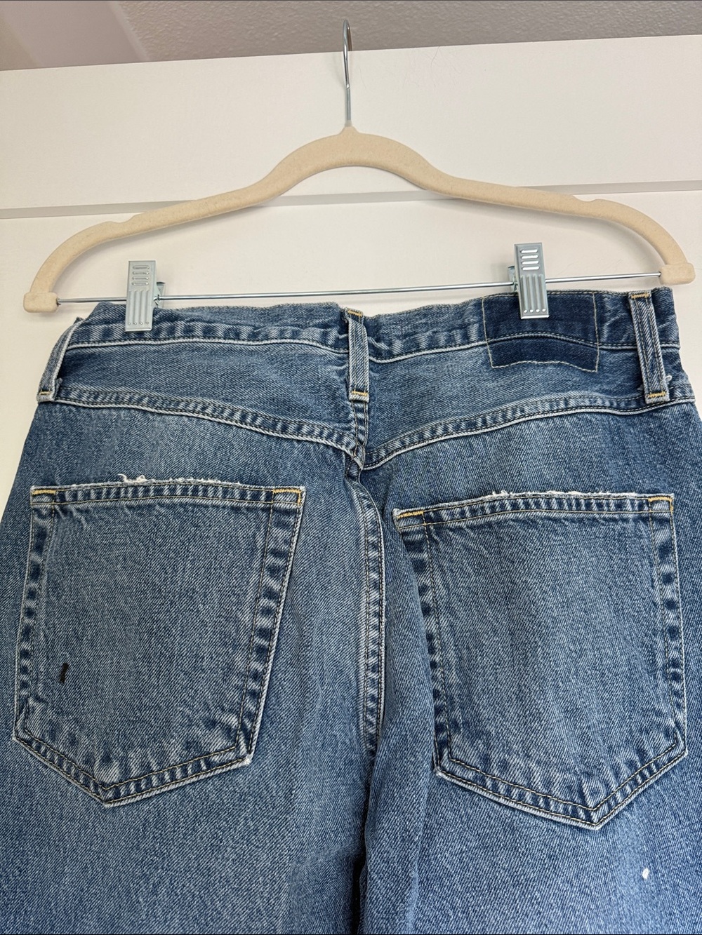 AMO Blue Paint-Splatter Straight Leg Jeans - Picture 6 of 8
